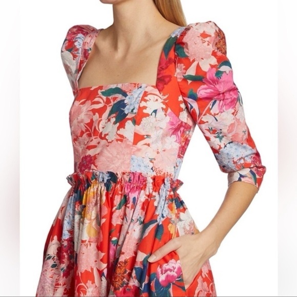 Cara Cara - Blue Hill Dress in Japanese Floral Red, 0 - Picture 11 of 13